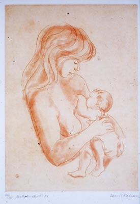 Mother & Child XII 2nd state by Louis Kahan