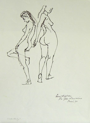Nude Study, La Gde Chaumiere by Louis Kahan