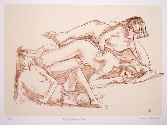 Three Reclining Nudes by Louis Kahan