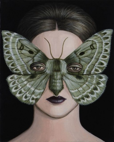 Anthela oressarcha Moth Mask by Deborah Klein