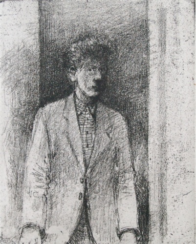 Man in doorway by John Scurry
