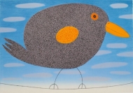 Balancing black bird by Dean Bowen