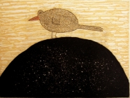 Bird guarding mound by Dean Bowen