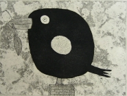 Bird with leaf by Dean Bowen