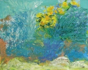 Daisies amongst Rosemary and Rocket by Jennifer Plunkett