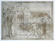 Interior with reclining figure by John Waller